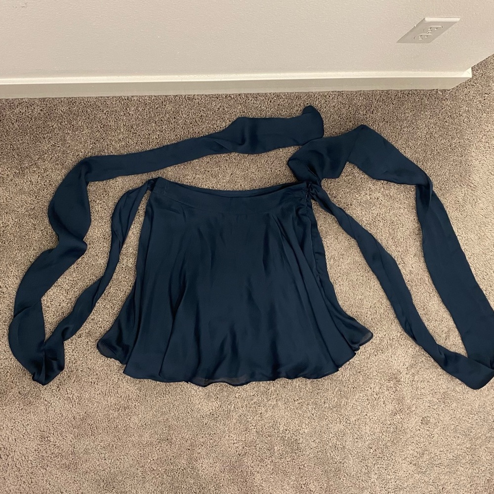 Free People Blue Satin Skirt